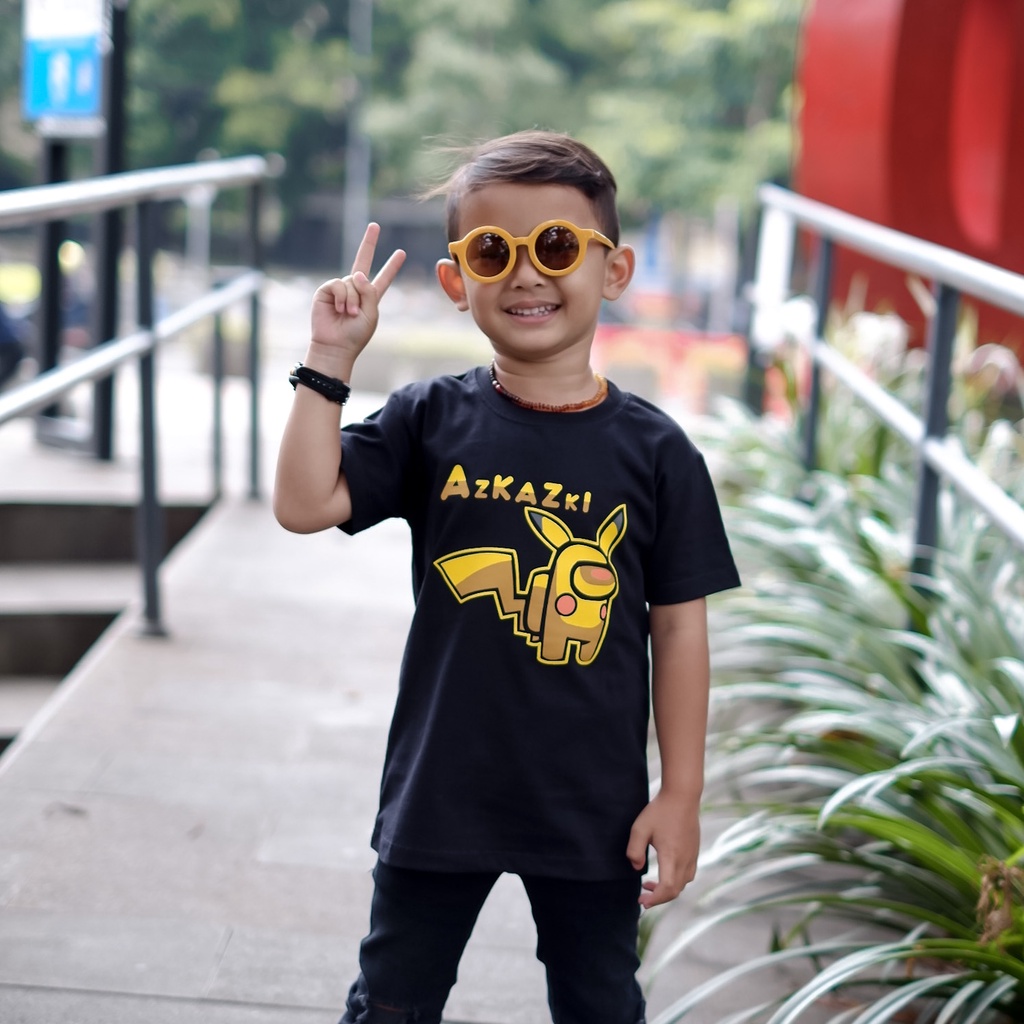 Áo Sơ Mi Cotton Tay Ngắn Màu Đen In Hình Pikachu Thời Trang Cho Bé Trai Từ 1-12 Tuổi 24 Tuổi