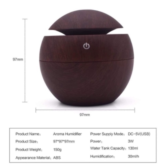 Máy xông tinh dầu gỗ vân cực đẹp