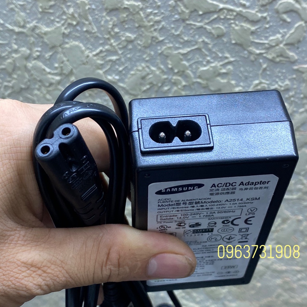 Adapter nguồn màn hình samsung 14V 1.786A chính hãng bóc màn samsung
