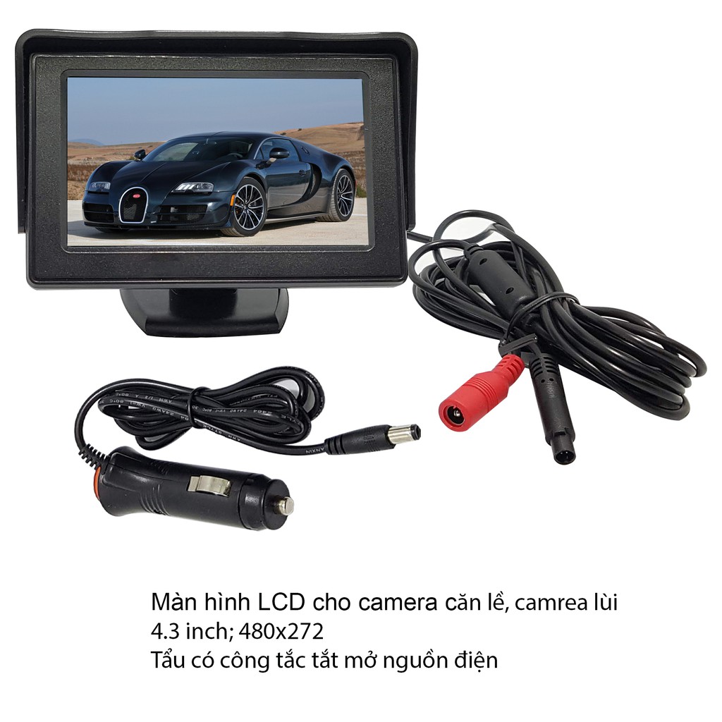 Camera cặp lề không cần khoan gương và màn hình 4.3 inch đặt trên taplo | BigBuy360 - bigbuy360.vn