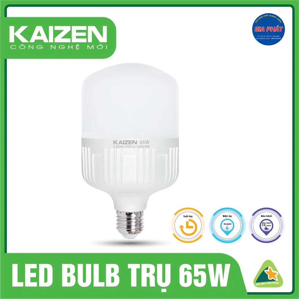 Bóng đèn LED trụ nhựa KAIZEN 30W - 40W - 50W - 65W