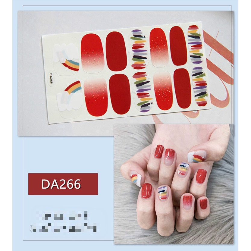 【COD】Set 14 nhãn dán móng tay bền và chống thấm nước phong cách Hàn Quốc