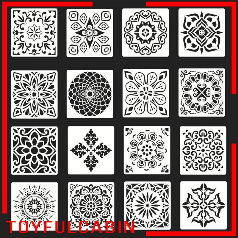 Bộ 16 Khuôn Cắt Hình Mandala Dùng Trang Trí Sổ Tay DIY