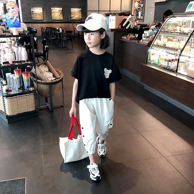 Quần Jean Thể Thao Ống Rộng Chống Muỗi Thời Trang Mùa Hè Năm 2021 Cho Bé Gái