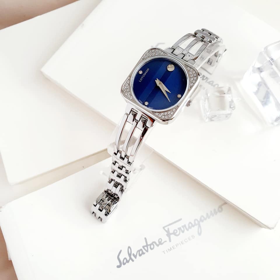 ( Sẵn 5 màu ) Đồng hồ nữ_Lotusman_đồng hồ nữ chính hãng LT06B.AAW stainless steel sapphire crystal case 30x30mm. 3atm.