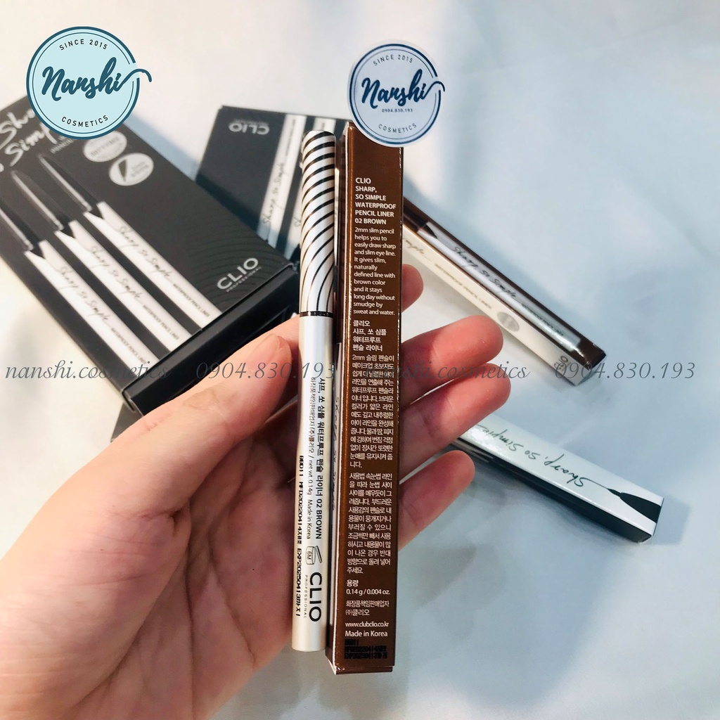 Chì Kẻ Mắt Clio siêu mảnh Sharp So Simple Waterproof Pencil Liner