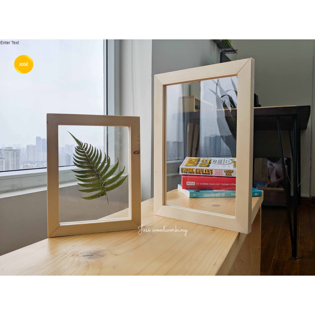 Khung ảnh để bàn A4, A5/ Khung tranh gỗ mica treo tường trang trí decor nhà cửa (kèm 2 mặt mica trong)