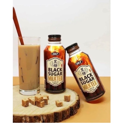 Trà sữa đường đen OKF Hàn Quốc, trà sữa đường đen pha sẵn Black Milktea chai 390ml