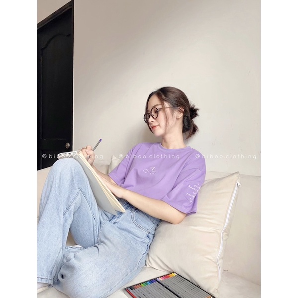 BIBOO - Áo thun tay ngắn thêu hình CẦU VỒNG