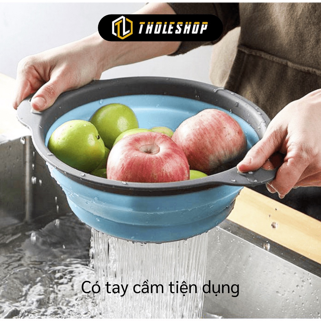 GIÁ SỈ Combo 2 rổ xếp gọn hình tròn (1 lớn + 1 nhỏ) chất liệu nhựa cao cấp có thể xếp gọn 5225