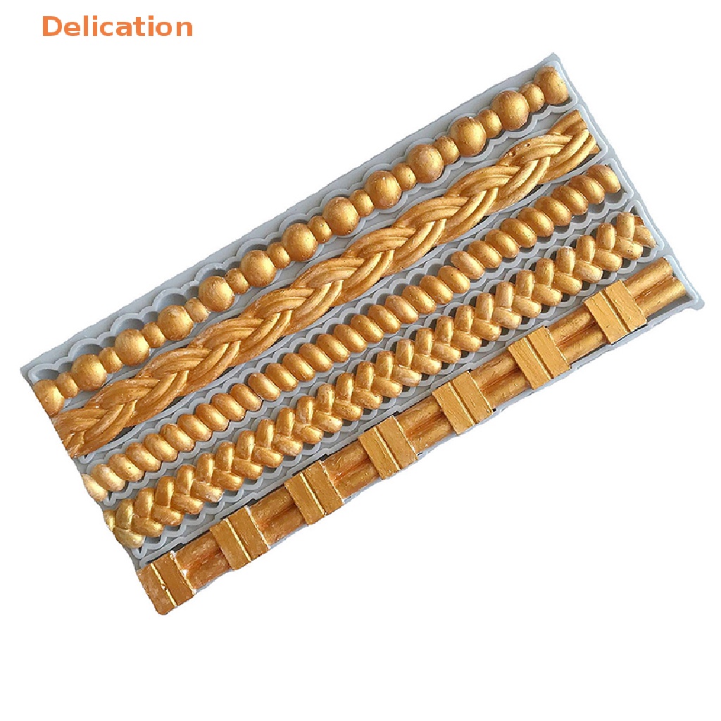 [Delication] Khuôn Silicone Làm Kẹo Đường Bên Hông Bánh Ngọc Đá Quý Hình Hoa Gợn Sóng