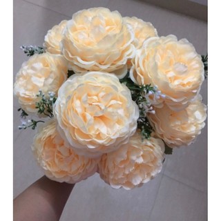 Hoa giả - Hoa Trà Tam Lương(9bông kt 6cm/1bông), loại cành lớn dùng trong trang trí tiệc cưới, hội nghị, sự kiện