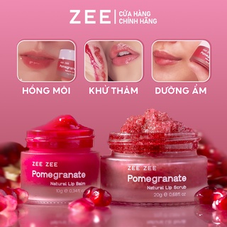 Bộ đôi chăm sóc môi lựu đỏ ZEE ZEE giúp môi mềm mịn hồng hào căng mọng chống thâm nứt môi hiệu quả