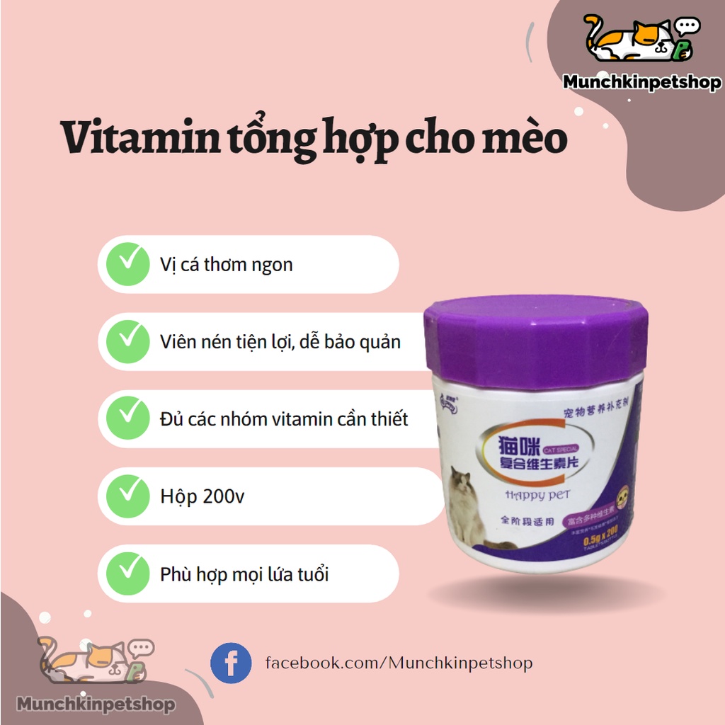 Vitamin cho chó mèo MCP, rất tốt cho mèo bầu, bổ sung dinh dưỡng cho chó mèo, bổ máu, dưỡng lông và phát triển toàn diện