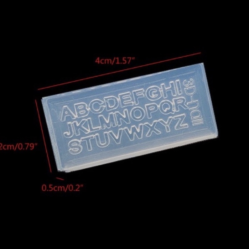 Khuôn silicon chữ cái trang trí móng, phụ kiện làm nail box