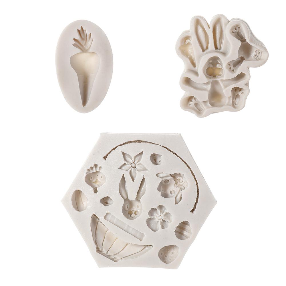 LAKAMIER Khuôn Silicone Làm Bánh Thủ Công Hình Thỏ Phục Sinh