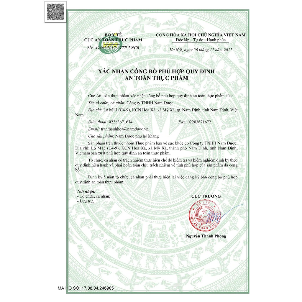 Nam dược Phụ hộ khang