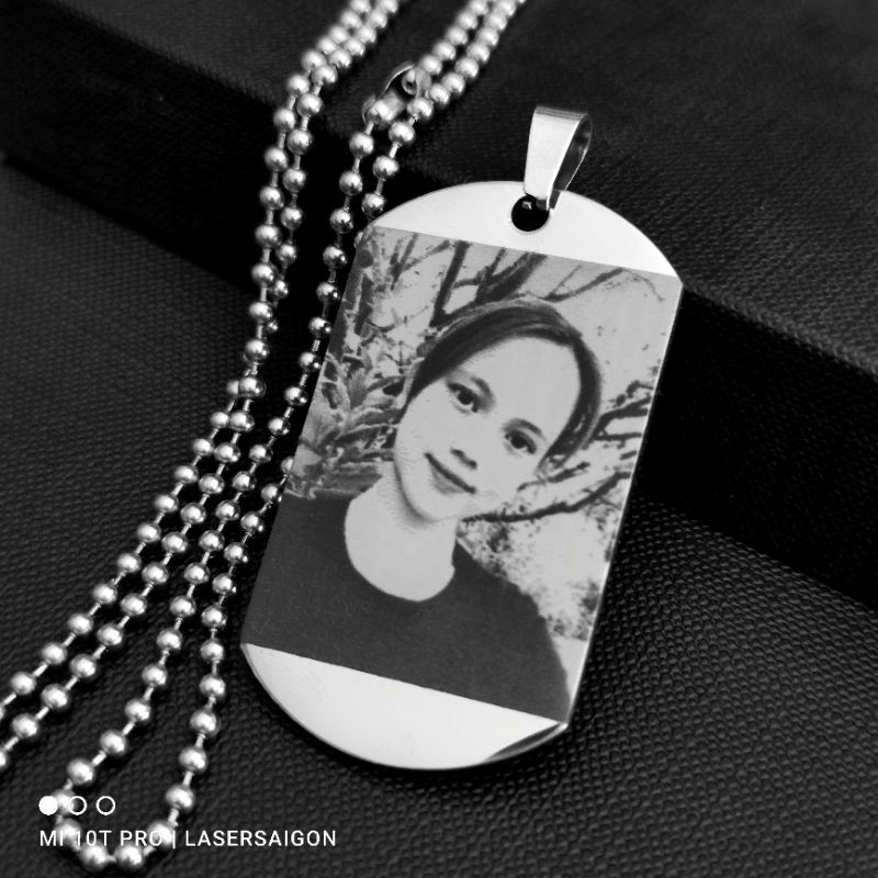 Dây chuyền thẻ bài Dogtag US - khắc hình và nội dung theo yêu cầu