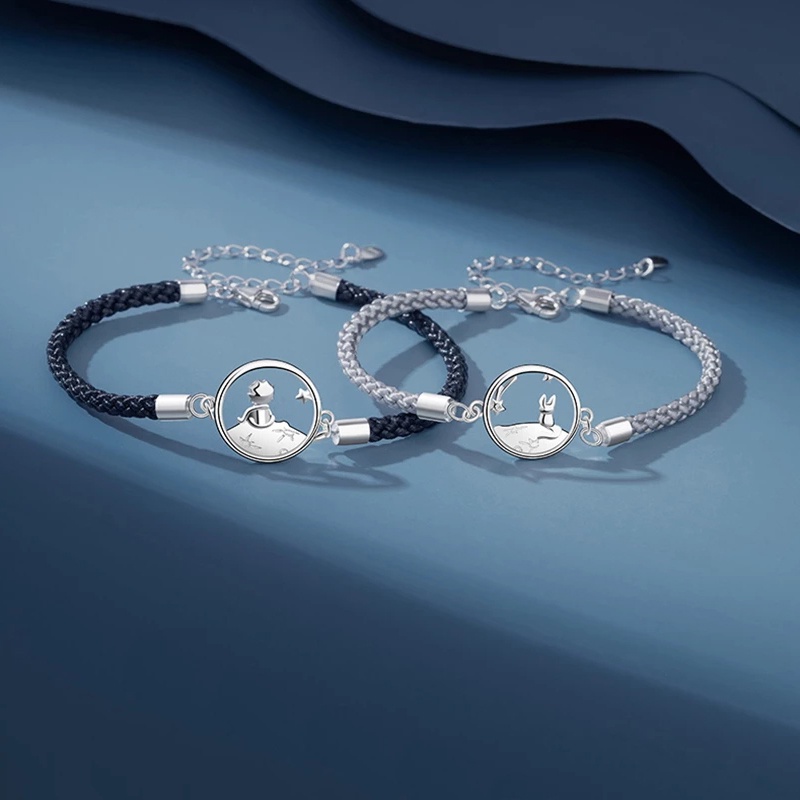 Vòng Tay Dây Bện Mặt Hình Chú Cáo Hoàng Tử Nhỏ Lãng Mạn Sáng Tạo Thời Trang Cho Nữ/Cặp Đôi