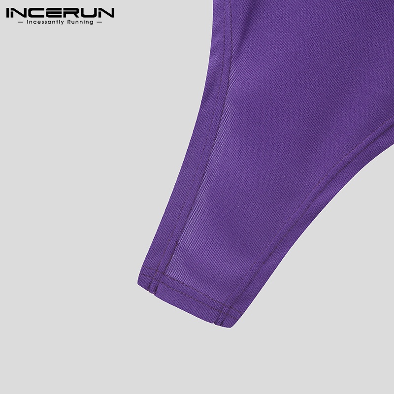 Áo kiểu INCERUN không tay màu trơn bất đối xứng phong cách thời trang dành cho nam