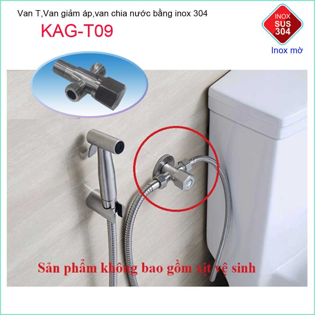 Van giảm áp lực nước chữ T , van T chia nước  Inox 304 Roto KAG-T09