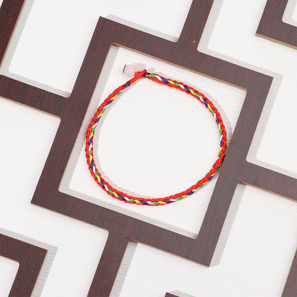 Vòng tay dây bện màu đỏ thủ công thời trang phong cách Bohemian cho nam và nữ