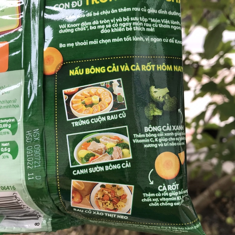 Hạt nêm thịt thăn, xương ống &amp; tủy Knorr gói 400g (mẫu mới)