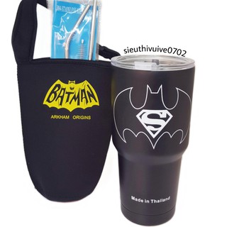 BỘ LY GIỮ NHIỆT BATMAN ĐEN NHÁM