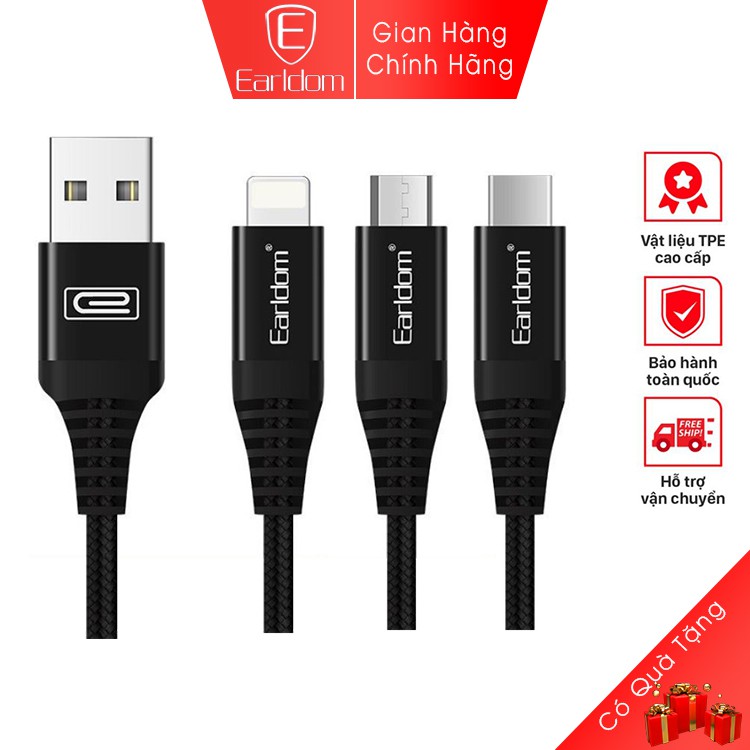 Dây Sạc Iphone Lightning Type C SamSung Chính Hãng  Earldom EC-121