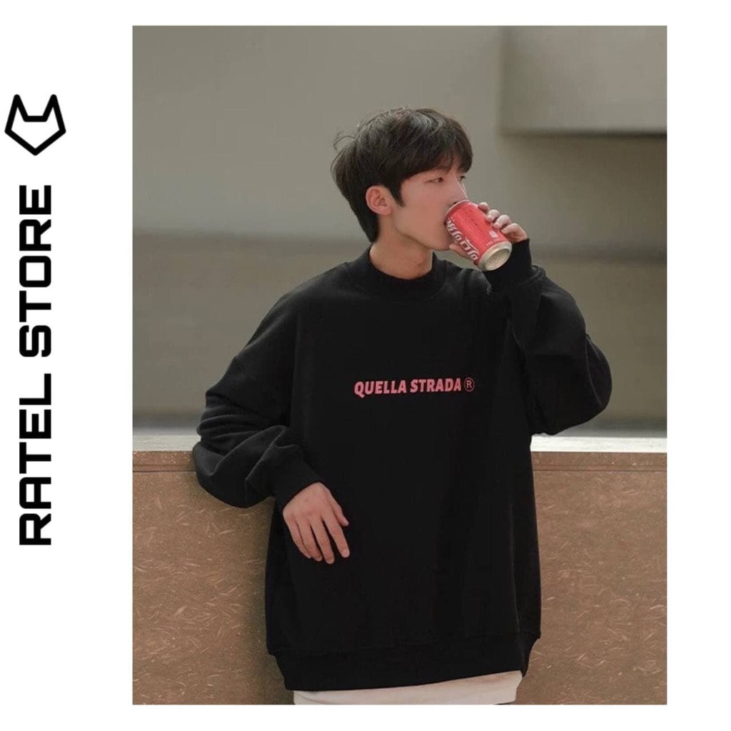 Áo Sweater Nỉ Bông Cổ Lọ Quella Strada Ulzzang Unisex Form Rộng