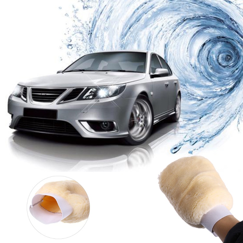 Găng Tay Lông Cừu Không Xơ Vải Cỡ Lớn Dùng Để Vệ Sinh Xe Hơi