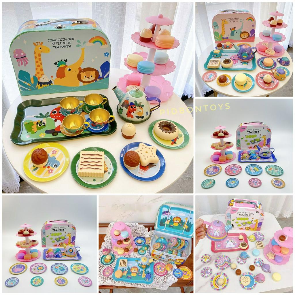 Combo Đồ Hàng Set Tháp Bánh Trà Chiều Kèm Vali Sách Tay Cho Bé 28 Sản Phẩm 6 Chủ Đề