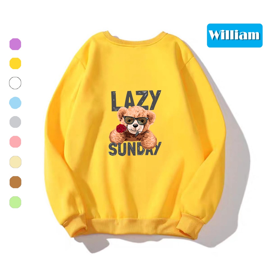 Áo sweater nam nữ in hình Gấu cực cute chất nỉ dày dặn, hợp làm áo cặp William - DS188