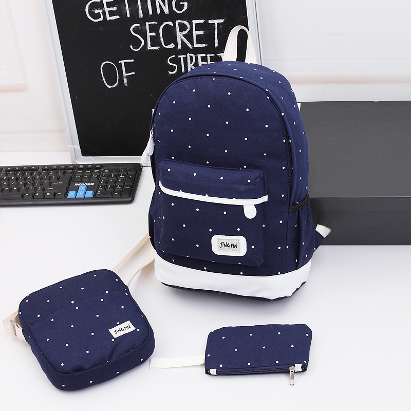 Ba Lô Vải Canvas Mềm Mại Dung Tích Lớn Thời Trang Cho Nữ Sinh