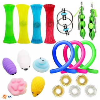 20 Pcs Sensory Fidget Toys Set Bundle Sensory Tools Toys Set for Stress Relief and Anti-Anxiety for Kids and Adults-Liquid Motion Decompression Toy Set