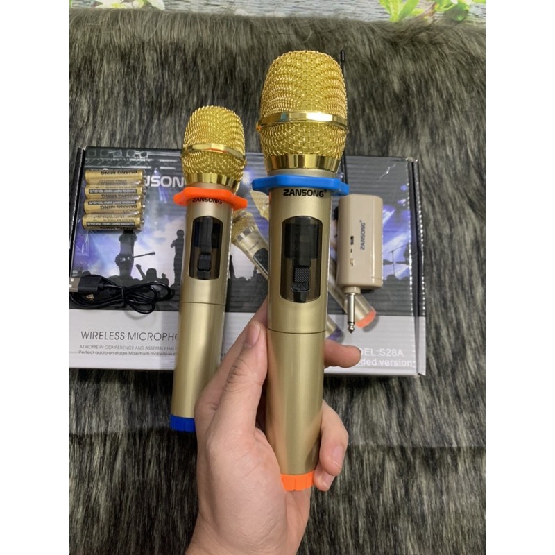 [Mã ELHACE giảm 4% đơn 300K] combo hai mic không dây hát karaoke,hát livestream S28A hàng chính hãng Zansong