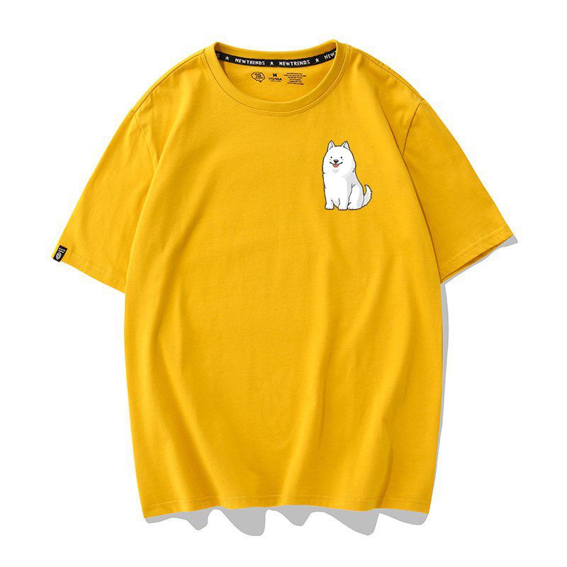 [Hàng Xịn, Gía Tốt] Áo Phông Thun Chó Mập Trắng Mini Nam Nữ - Unisex - Cotton - Mã AT028