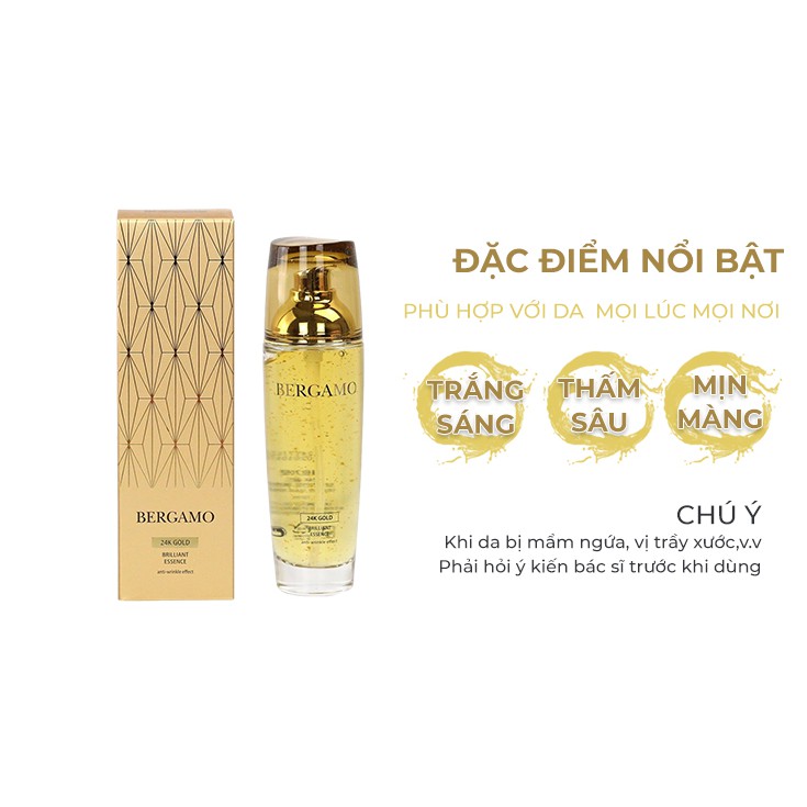 Serum dưỡng sáng da giảm thâm nám giảm mụn dưỡng da trắng da giảm tàn nhang Vàng 24k Bergamo SR14