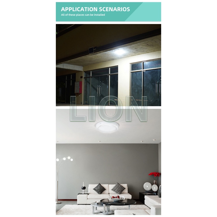 Đèn Ốp Nổi Năng Lượng Mặt Trời 36W - Đèn Chính Hãng LION Solar Light Bảo Hành 2 Năm - Đèn Chiếu Sáng Ko Cần Đi Dây Điện