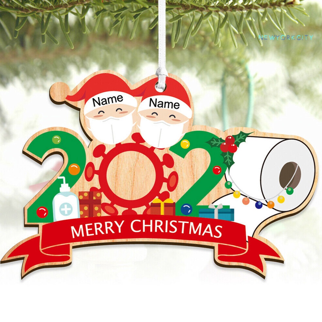 Phụ Kiện Treo Trang Trí Cây Thông Giáng Sinh Bằng Gỗ Phong Cách Giáng Sinh 2020