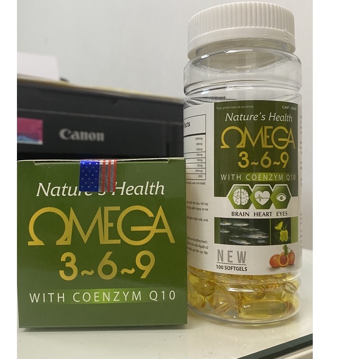 Omega 369 Giúp Tăng Cường Thị Lực.Bảo Vệ Tim Mạch,Tốt Cho Mắt.Chai 100 viên