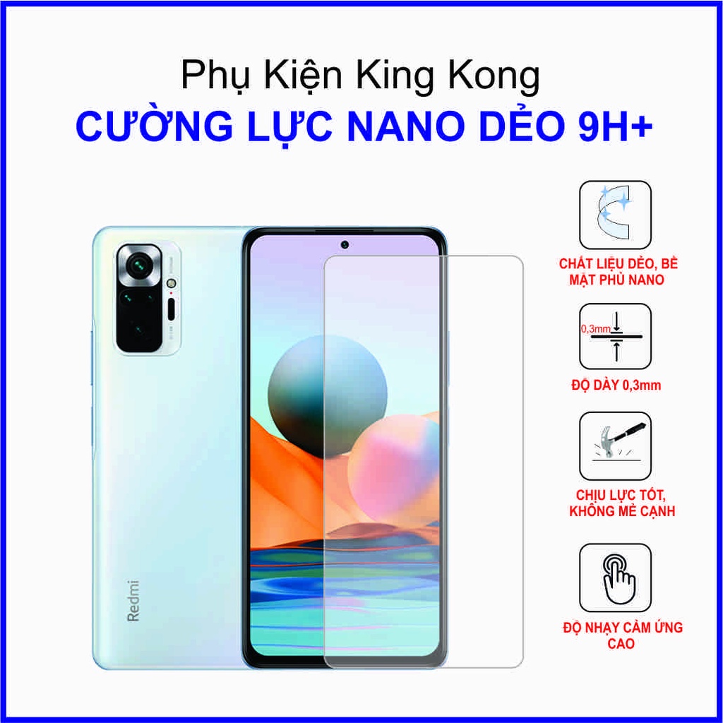 Dán cường lực Xiaomi Redmi Note 10 Pro cường lực nano dẻo 9H+