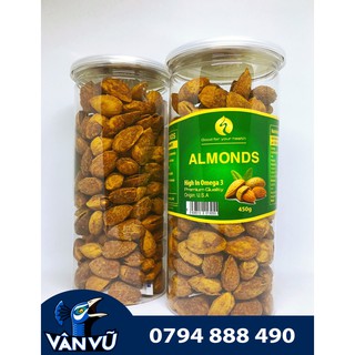 Hạnh Nhân Rang Bơ Hàng Mỹ Tốt Cho Tim Mạch Hộp 450g Cao Cấp