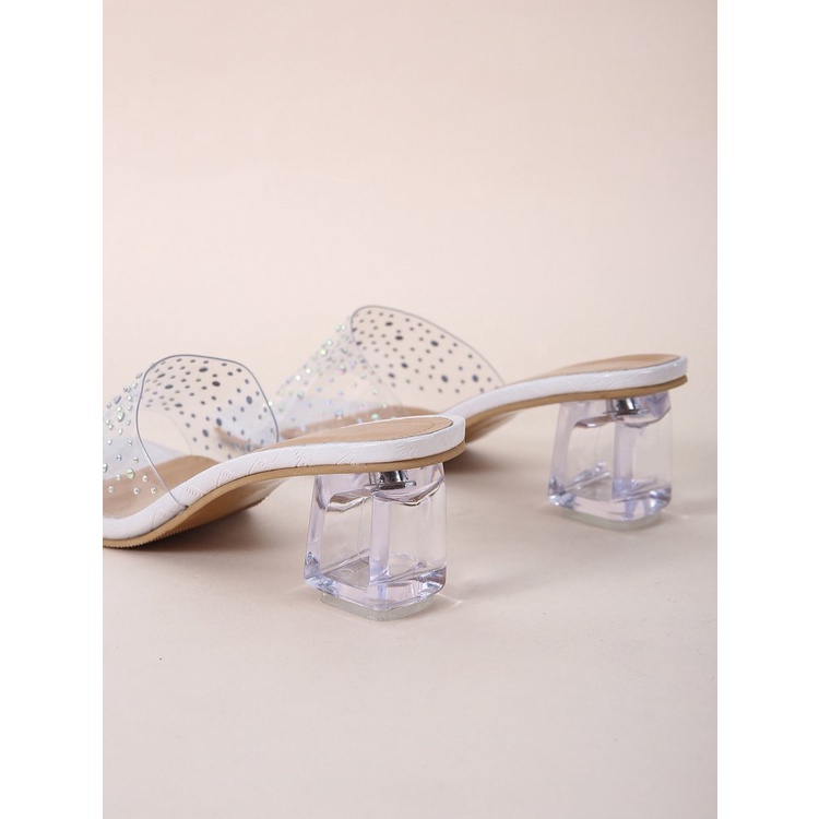 Giày Cao Gót Trong Suốt Đế Thô size 35-41