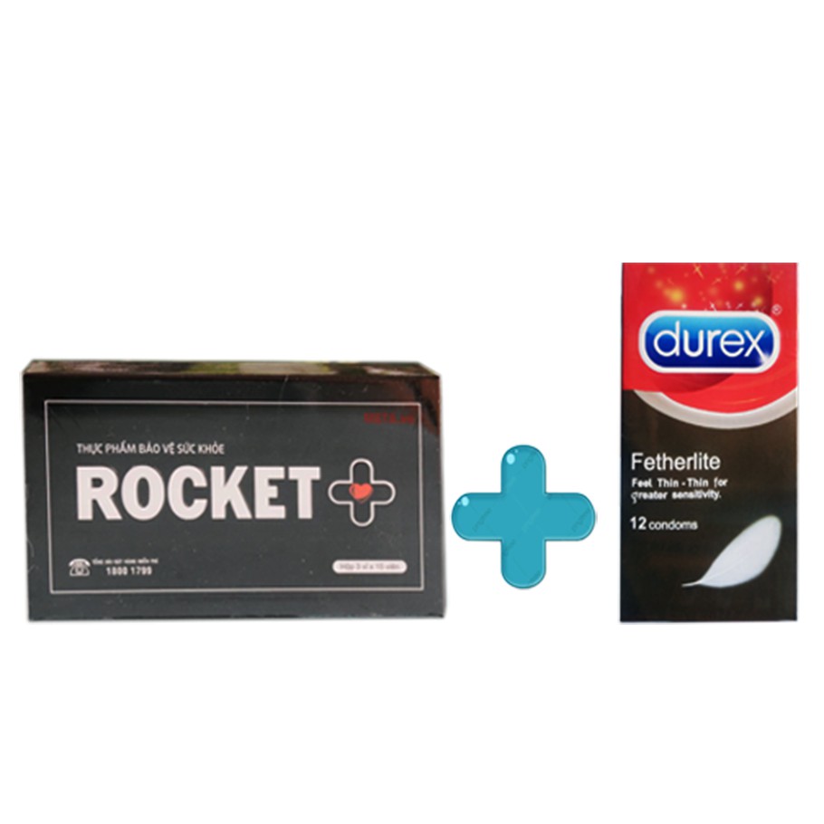 [Chính Hãng - Che Tên] Rocket + Plus tăng cường sinh lý tặng kèm BCS Durex