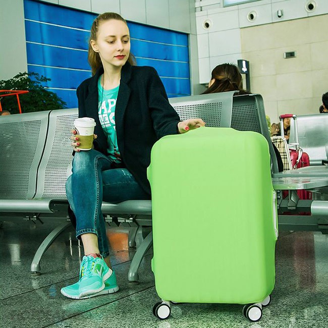 Túi Bọc Bảo Vệ Vali Thun Màu Co Giãn Giặt Được Xanh Lá Neon