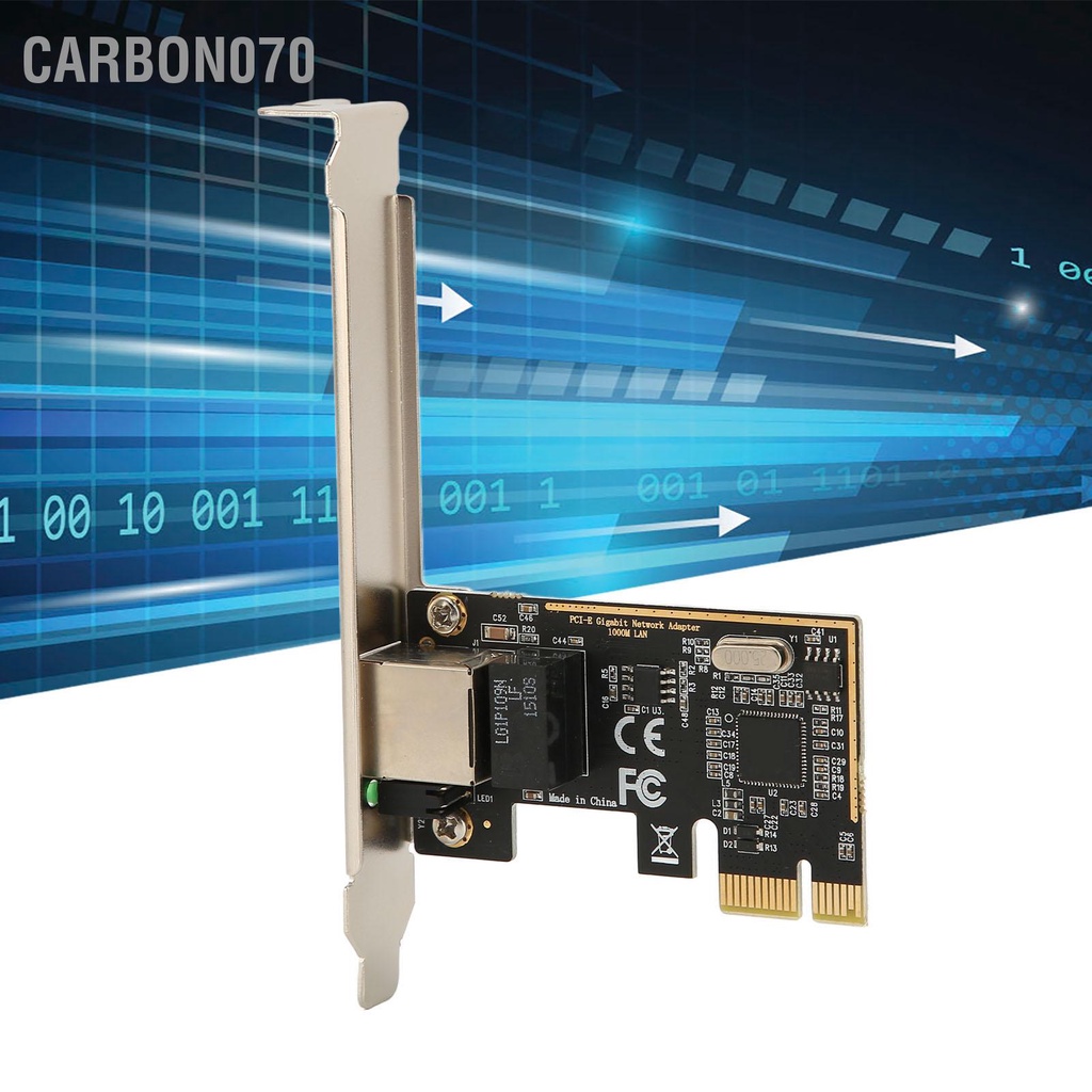 Carbon070 Card mạng PCIE Gigabit 10/100/1000/25000 Mbps RJ45 LAN Ethernet với giá đỡ 12cm