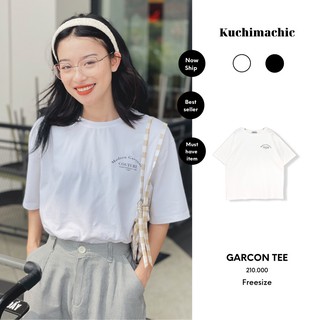 [Mã SKAMSALE8 giảm 10% đơn 200K] KUCHIMACHIC - Áo phông in chữ Garcon tee chất cotton co dãn, form basic, năng động KU06