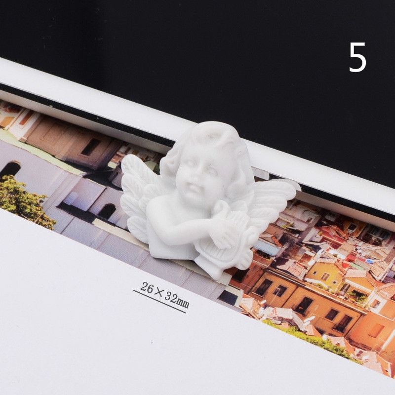 Set 5 phụ kiện bằng nhựa resin hình thiên thần để trang trí tiện dụng