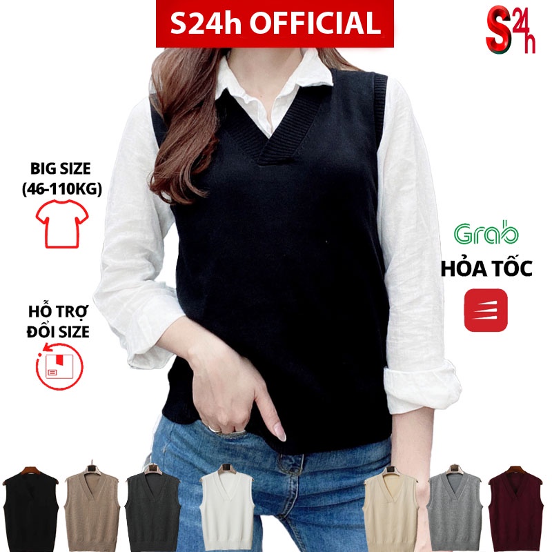 Áo len gile nữ cổ V - áo gile len nam nữ cổ tim AGL01